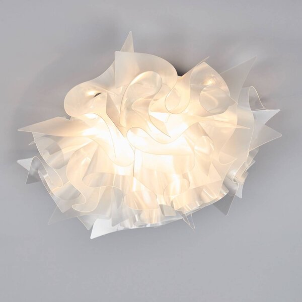 Slamp Veli PRISMA designer mennyezeti lámpa, Ø 53 cm, dimmelhető, Tiszta / átlátszó, Nappali / Étkező, Műanyag, Dizájn