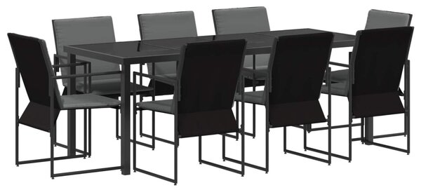 Kert étkező szett 9 pcs Fekete és Antracit 200 x 80 x 73 cm