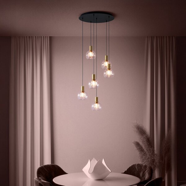 Függőlámpa Stars of Light, Terqu, dimmable, Arany / Sárgaréz, Nappali, Üveg, Modern
