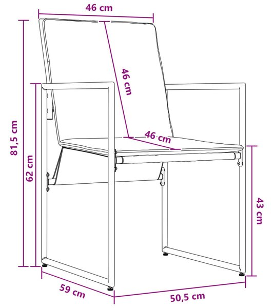 Kert étkező szett 9 pcs Fekete és Antracit 200 x 80 x 73 cm