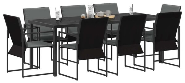 Kert étkező szett 9 pcs Fekete és Antracit 200 x 80 x 73 cm
