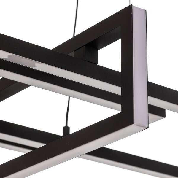 Trio Lighting LED függő lámpa Salinas, 3 000 K, matt fekete, dimmelhető, Fekete, Nappali / Étkező, fém, Modern