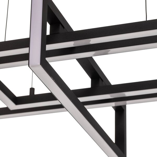 Trio Lighting LED függő lámpa Salinas, 3 000 K, matt fekete, dimmelhető, Fekete, Nappali / Étkező, fém, Modern