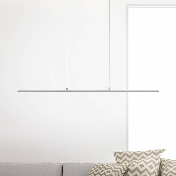 PURE LED függőlámpa Lite, ezüst, 100 cm, CCT, dimmelhető, dimmelhető, Alu / szürke / cink, Nappali / Étkező, Alumínium, Modern