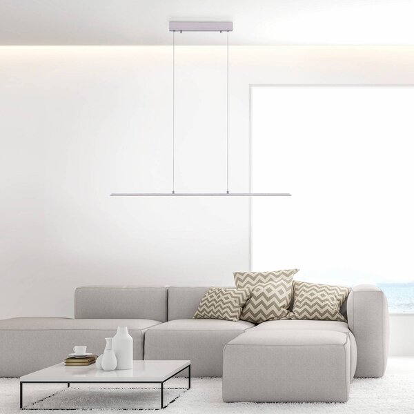 PURE LED függőlámpa Lite, ezüst, 100 cm, CCT, dimmelhető, dimmelhető, Alu / szürke / cink, Nappali / Étkező, Alumínium, Modern