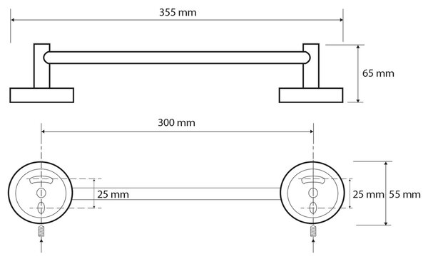 SAPHO XR406 X-Round E törölközőtartó 35 cm , ezüst
