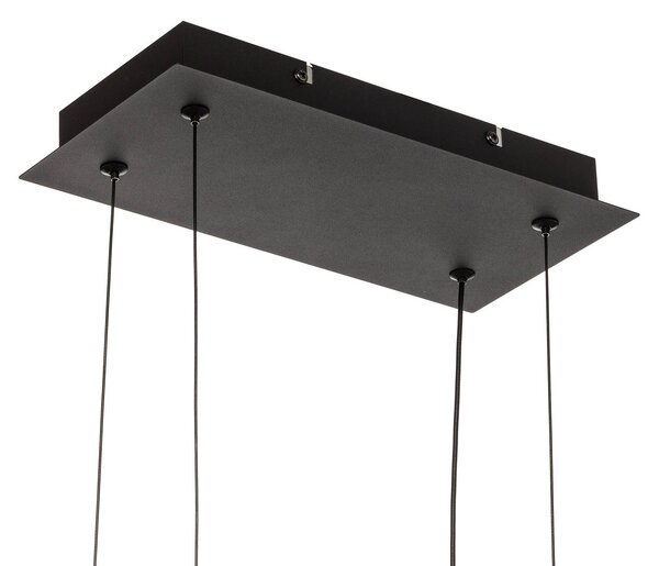 Trio Lighting LED függő lámpa Salinas, 3 000 K, matt fekete, dimmelhető, Fekete, Nappali / Étkező, fém, Modern