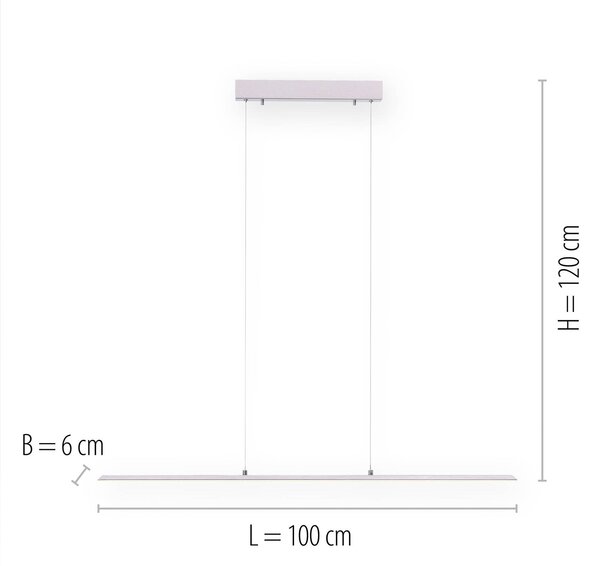 PURE LED függőlámpa Lite, ezüst, 100 cm, CCT, dimmelhető, dimmelhető, Alu / szürke / cink, Nappali / Étkező, Alumínium, Modern