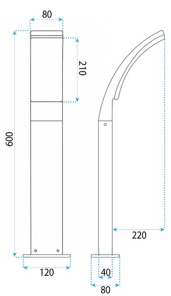 Álló kerti LED lámpa JNH033-G Black