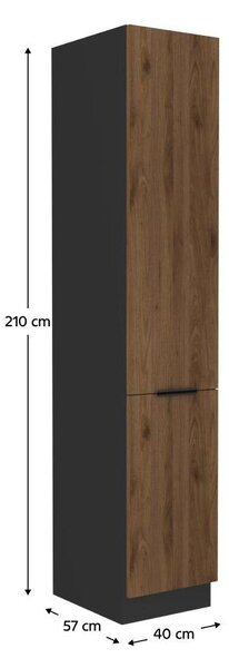 Élelmiszer konyhaszekrény Monzesa 40 DK 210 2F (okapi dió + fekete)