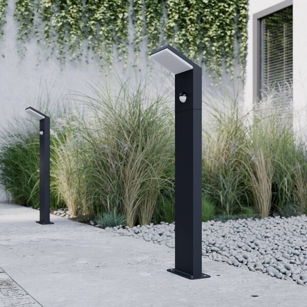 Lucande Nevio LED ösvény világítás, érzékelővel, 60 cm, antracit, Fekete, Alumínium, Modern