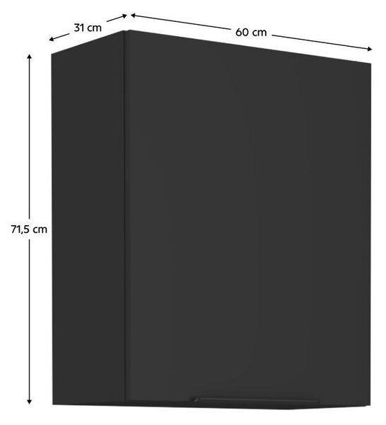Felső konyhaszekrény Sobera 60 G 72 1F (fekete)