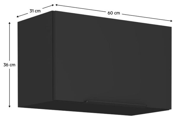 Felső konyhaszekrény Sobera 60 GU 36 1F (fekete)