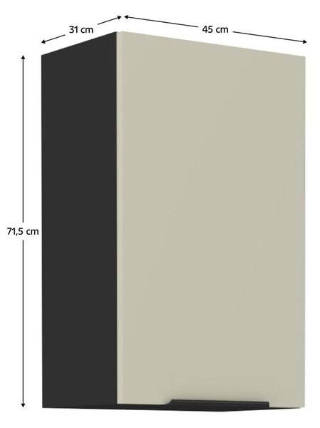 Felső konyhaszekrény Arikona 45 G 72 1F (kasmír + fekete)
