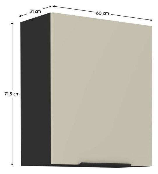 Felső konyhaszekrény Arikona 60 G 72 1F (kasmír + fekete)