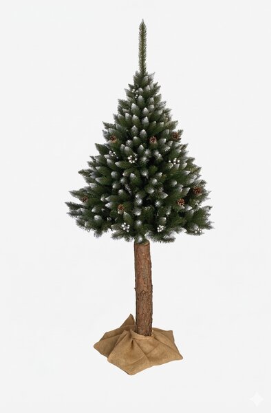 JAKS Műfenyő fatörzsön, ezüstszínű berkenyebogyókkal, 160 cm
