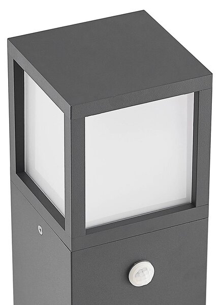 Lucande Dewari útvilágítás, mozgásérzékelő, E27, 65cm, IP54, dimmelhető, Alu / szürke / cink, Alumínium, Modern