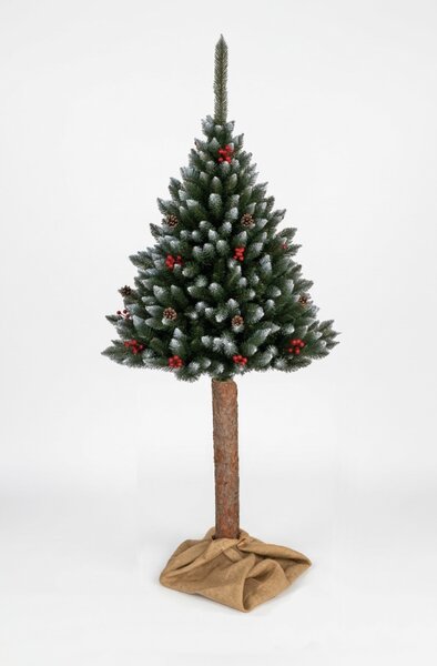 JAKS Műfenyő fatörzsön, piros berkenyebogyókkal, 160 cm