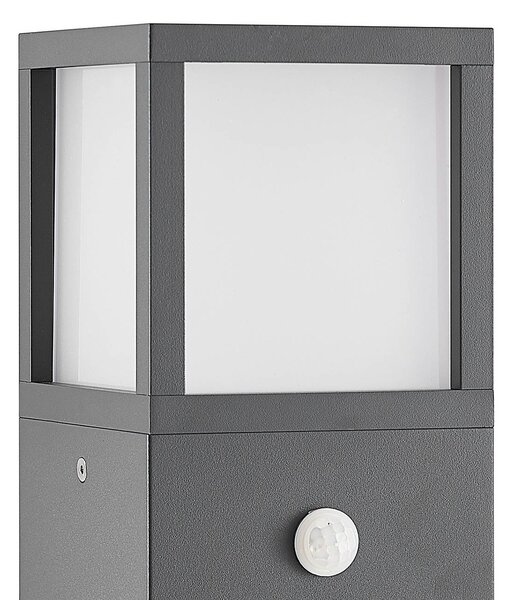 Lucande Dewari útvilágítás, mozgásérzékelő, E27, 65cm, IP54, dimmelhető, Alu / szürke / cink, Alumínium, Modern
