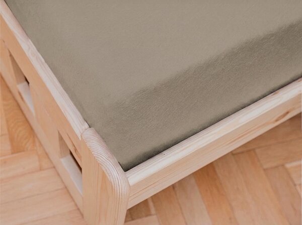 Jersey világosbarna lepedő gyerekágyhoz 70 x 140 cm