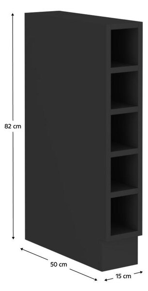 Alsó konyhai polc Arikona Monzesa Sobera 15 D OTW BB (fekete)