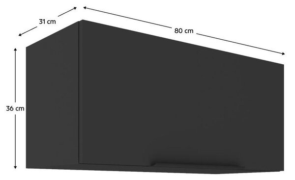 Felső konyhaszekrény Sobera 80 GU 36 1F (fekete)