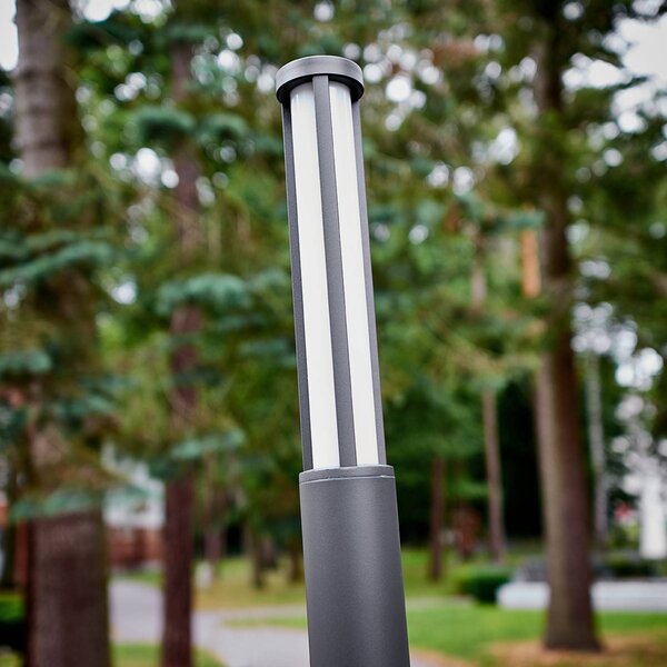 Lucande LED kültéri világítás Sidny, 220 cm, antracit, IP54, Fekete, Alumínium, Modern
