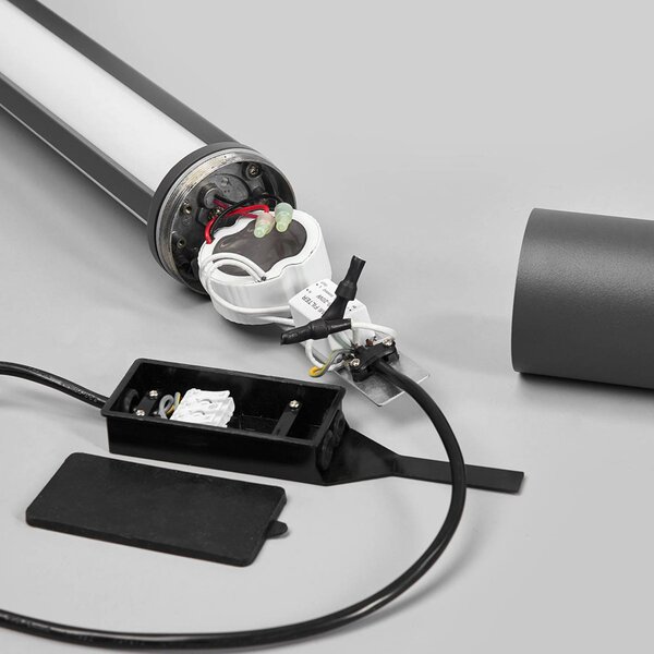 Lucande LED kültéri világítás Sidny, 220 cm, antracit, IP54, Fekete, Alumínium, Modern