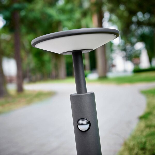 Lucande Fenia LED ösvény lámpa, 60 cm, érzékelő, IP54, antracit, Fekete, Alumínium, Modern
