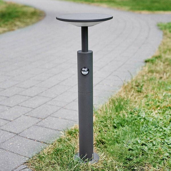 Lucande Fenia LED ösvény lámpa, 60 cm, érzékelő, IP54, antracit, Fekete, Alumínium, Modern