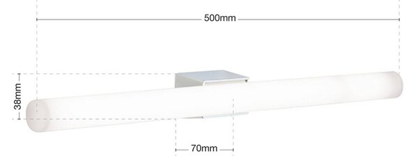 ORION LED tükör lámpa Visagist, króm tartó, Króm / ezüst, Nappali / Étkező, fém, Modern