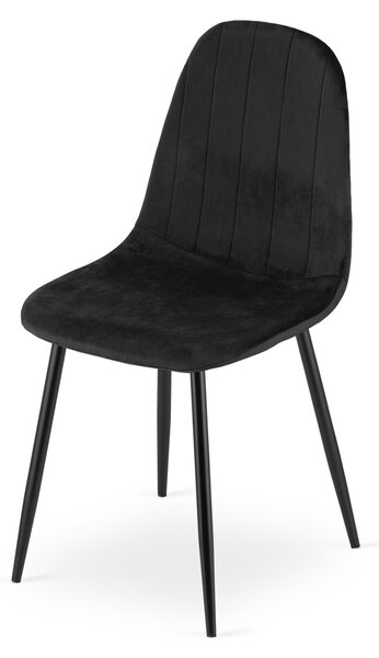 Étkezőszék PADVA VELVET fekete lábakkal, fekete