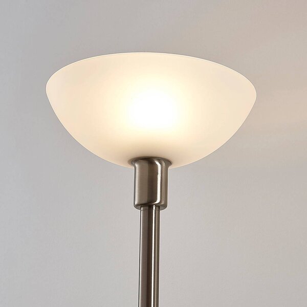 Lindby mennyezeti reflektor Jost, 180 cm, nikkel színű, olvasólámpa, Alu / szürke / cink, Nappali / Étkező, fém, Modern