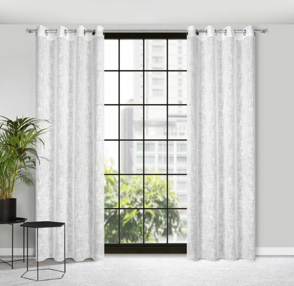 Liren öko stílusú sötétítő függöny Fehér 140x250 cm
