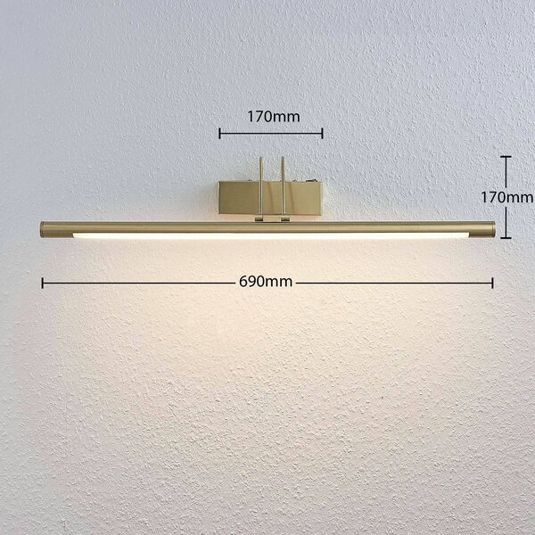 Lindby Mailine LED kép világítás kapcsolóval, sárgaréz, Sárgaréz / arany, Nappali / Étkező, fém, Modern