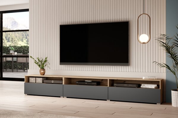 Baros 40 falra szerelhető fiókos TV-szekrény - artisan-tölgy / matt szürke