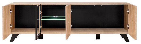 TV asztal/szekrény Lyran (hikori jackson + fekete)