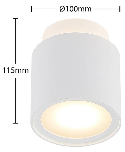 Arcchio mennyezeti lámpa Walisa, Ø 10 cm, fehér, diffúzor, GU10, dimmelhető, Fehér / opál, Nappali / Étkező, Alumínium, Modern