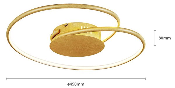 Lindby LED mennyezeti lámpa Joline, Ø 45 cm, arany színű, fém, Sárgaréz / arany, Nappali / Étkező, fém, Modern