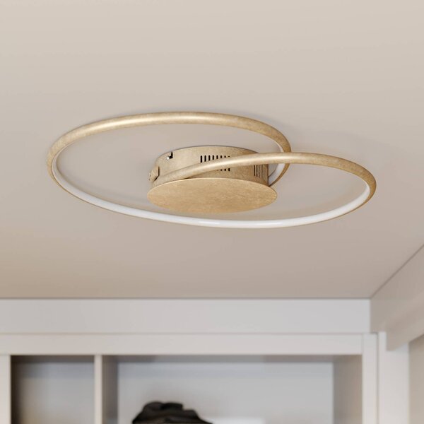 Lindby LED mennyezeti lámpa Joline, Ø 45 cm, arany színű, fém, Sárgaréz / arany, Nappali / Étkező, fém, Modern