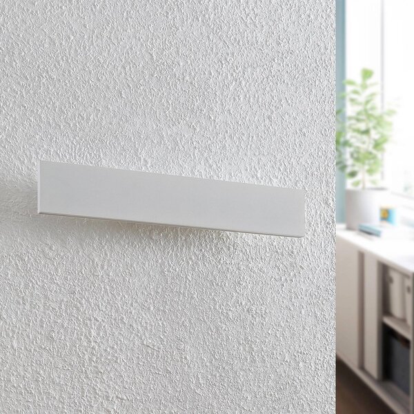 Lindby Ignazia LED fali világítás, 47 cm, fehér, fém, felfelé/lefelé, dimmelhető, Fehér / opál, Nappali / Étkező, fém, Modern