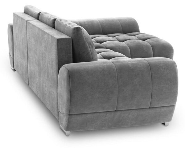 Nuage szürke kinyitható sarokkanapé bársony kárpittal, jobb oldali - Windsor & Co Sofas