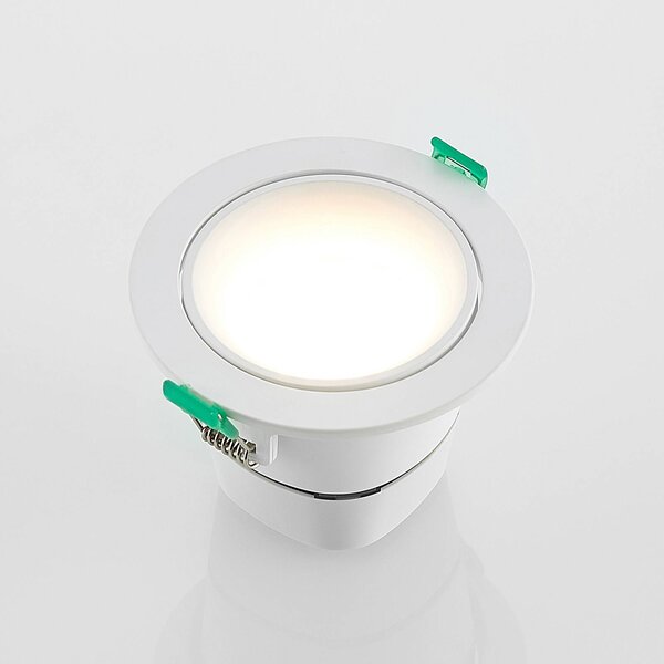 Arcchio LED beépíthető lámpa Katerin, 10 cm, fehér, forgatható, dimmelhető, Fehér / opál, Fürdőszoba, Műanyag, Modern