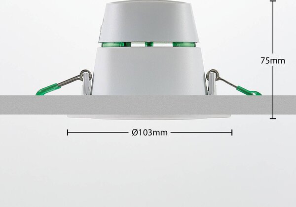 Arcchio LED beépíthető lámpa Katerin, 10 cm, fehér, forgatható, dimmelhető, Fehér / opál, Fürdőszoba, Műanyag, Modern