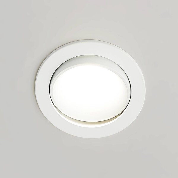 Arcchio LED beépíthető lámpa Katerin, 10 cm, fehér, forgatható, dimmelhető, Fehér / opál, Fürdőszoba, Műanyag, Modern