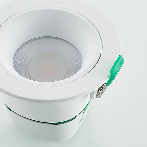 Arcchio LED beépíthető lámpa Katerin, 10 cm, fehér, forgatható, dimmelhető, Fehér / opál, Fürdőszoba, Műanyag, Modern