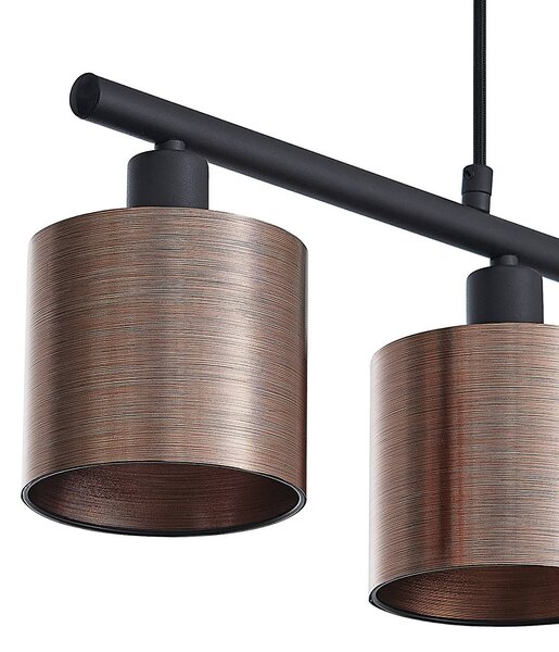 Lindby Joudy függő lámpa, 4 izzós, sötét bronz, dimmelhető, Bronz / antik sárgaréz, Nappali / Étkező, fém, Modern