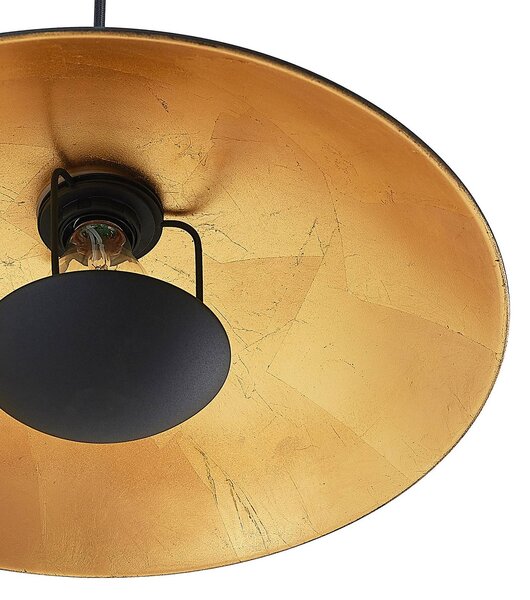Lindby függőlámpa Narisara, Ø 40 cm, E27, fekete-arany, dimmelhető, Fekete, Nappali / Étkező, fém, Modern