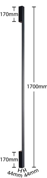 Arcchio Ivano LED fali lámpa, 170 cm, fekete, Fekete, Folyosó, Alumínium, Modern