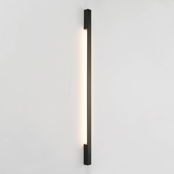 Arcchio Ivano LED fali lámpa, 130 cm, fekete, Fekete, Folyosó, Alumínium, Modern